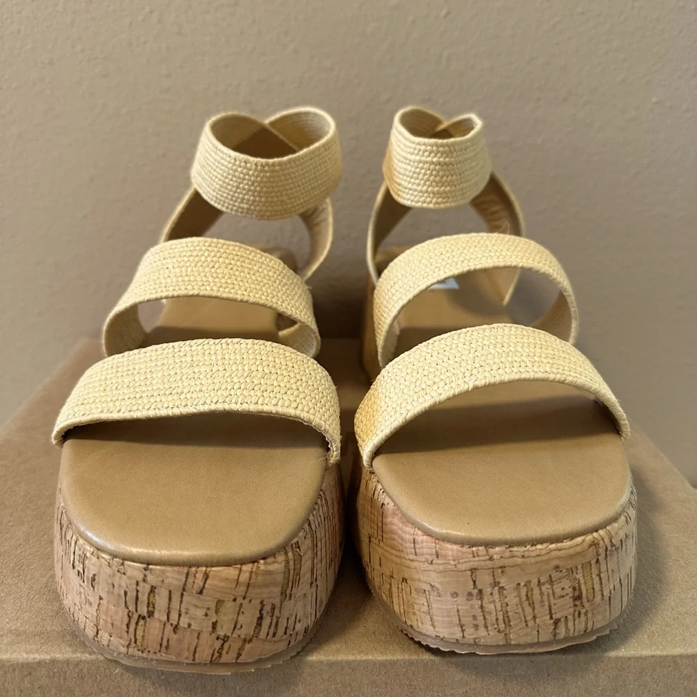 Steve Madden Sashes Raffia Platform Sandals - NIB